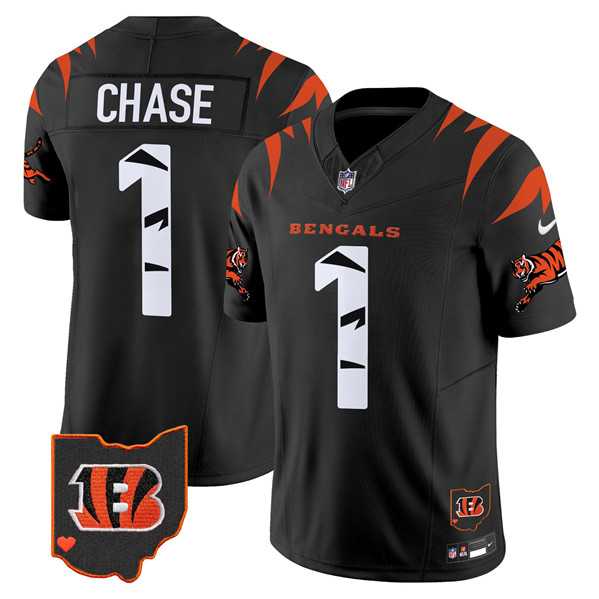 Men%27s Cincinnati Bengals #1 Ja%27Marr Chase Black F.U.S.E. Special Vapor Untouchable Limited Stitched Jersey Dyin